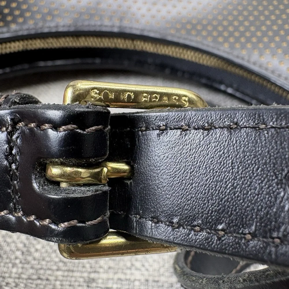 Dooney & Bourke Vintage Black Perforated Leather Shoulder Bag Made in USA Hobo